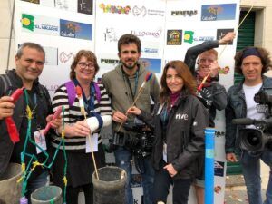Equipo TVE programa Dfiesta La2 Cruces y Fuegos de Mayo 2018